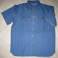 Pánská košile s krátkým - Nadměrná pánská košile s krátkým rukávem z letního košilového denimu